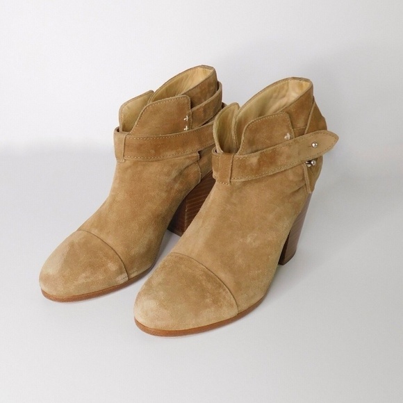 RAG & BONE Harrow Suede Ankle Boots Bootie Ankle Straps Hazel Tan 36.5 - Picture 3 of 13